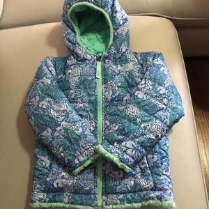 North Face 3T reversible mossbud swirl coat